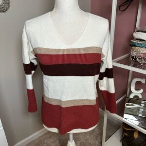 Striped V-Neck Sweater